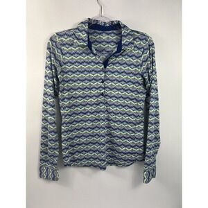 EP New York Golf Shirt Women's Sz S Multi‎ Long Sleeve Collared Asymmetrical